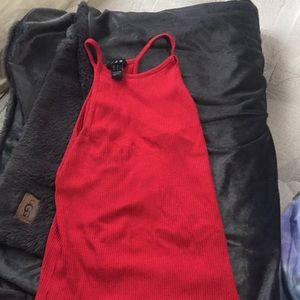Red halter crop top